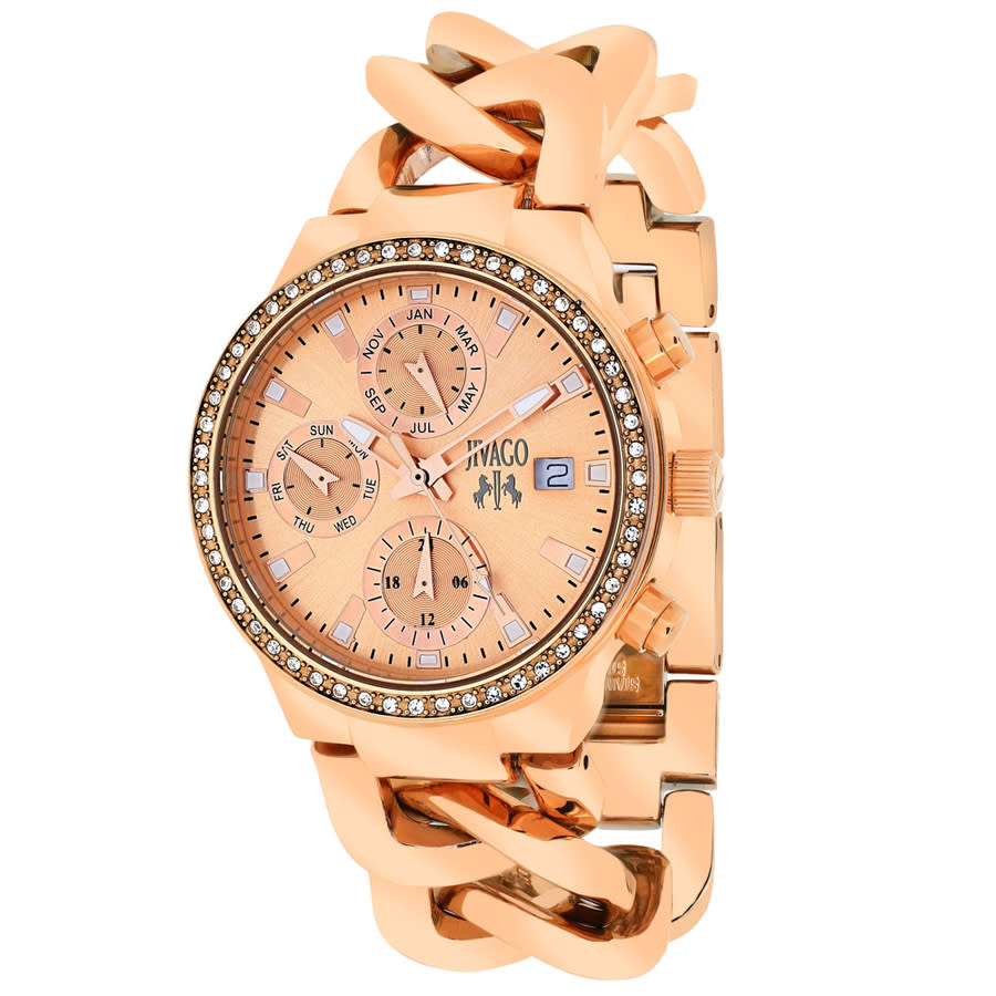 JIVAGO JIVAGO LEVLEY MINI MULTI-FUNCTION ROSE DIAL LADIES WATCH JV1247