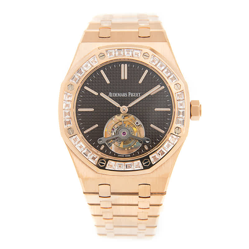 Shop Audemars Piguet Royal Oak Tourbillon Diamond 26516or.zz.1220or.01 In Brown / Gold / Pink