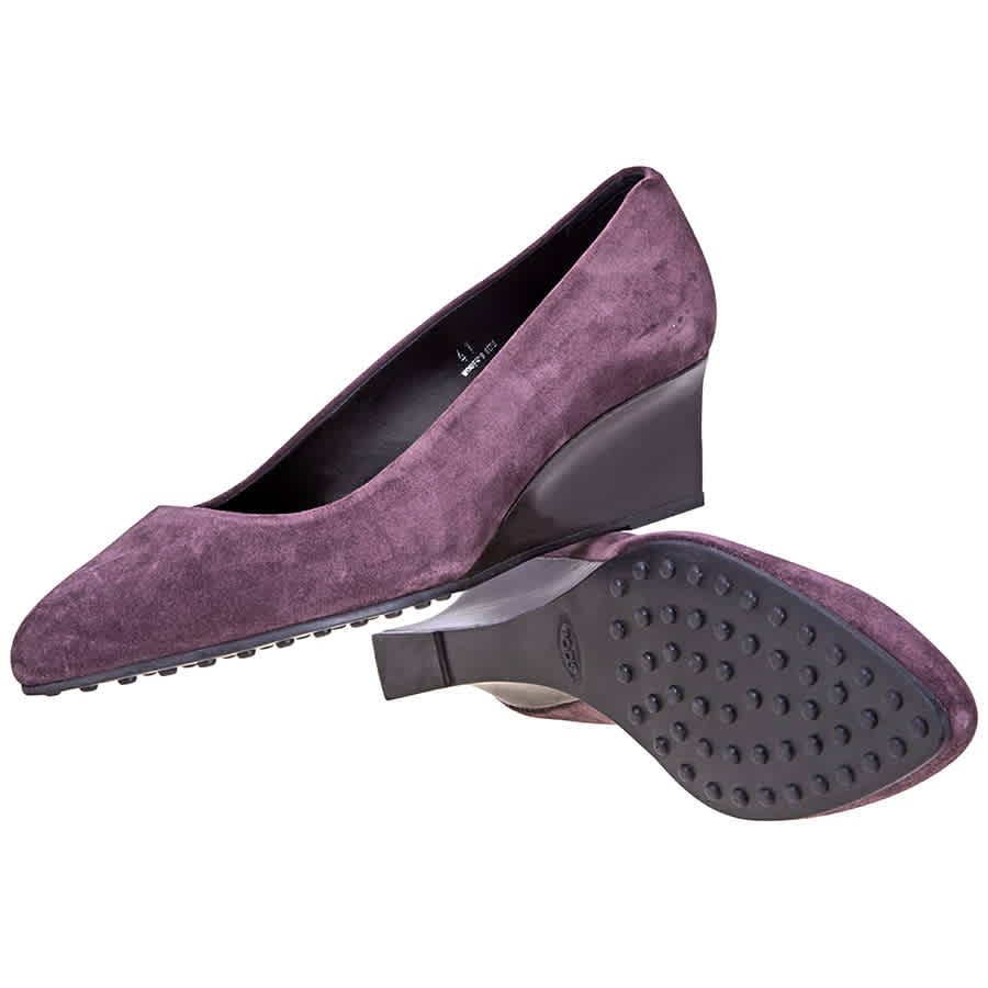Tod's Womens Wedge Parma Violet, Brand Size 41 ( Us Size 11 ) In Purple