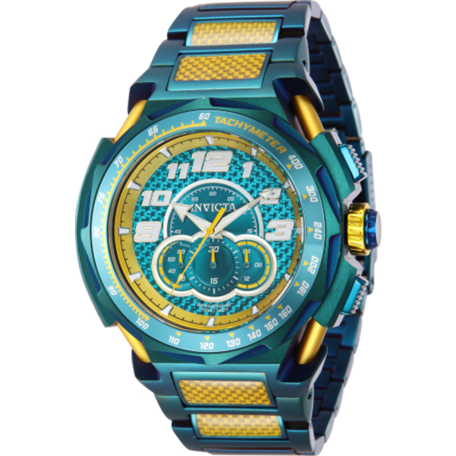 Invicta S1 Rally Chronograph Gmt Quartz Green Dial Mens Watch 43792 In Two Tone  / Aluminum  / Gold Tone / Green / Yellow