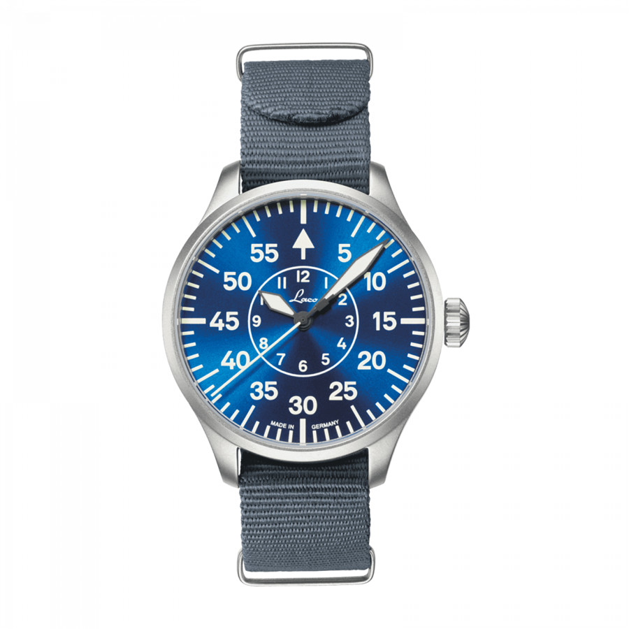 Laco Aachen Automatic Blue Dial Unisex Watch 862103 In Black / Blue / Grey