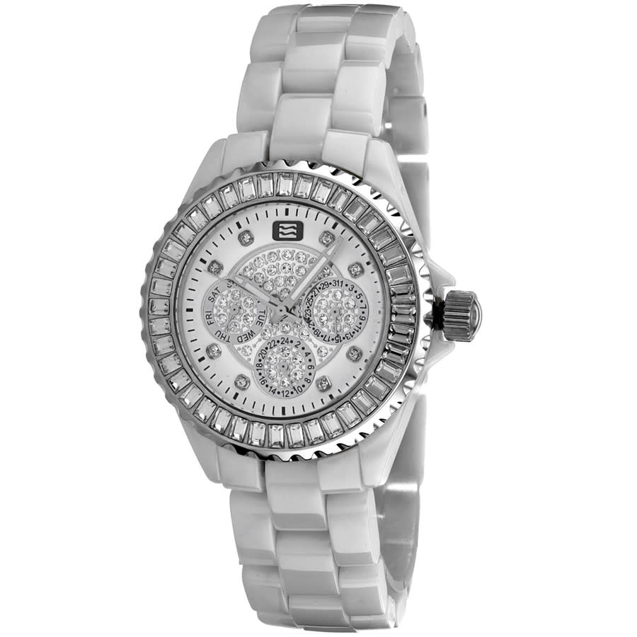 Oceanaut Ceramic Quartz White Dial Ladies Watch Oc0213c In White