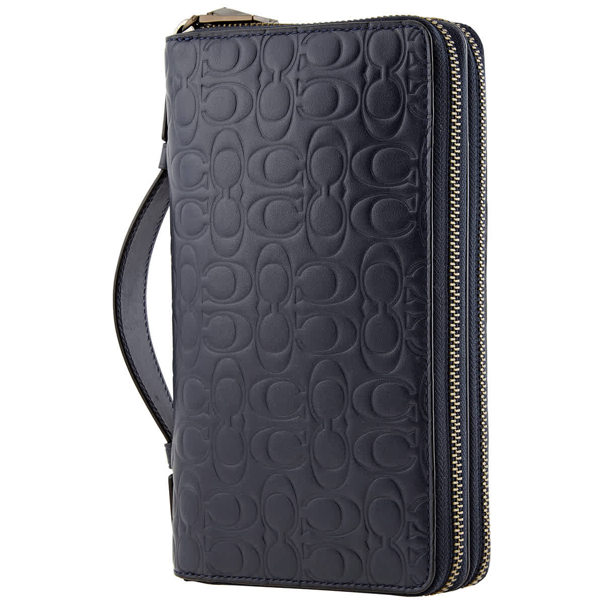 Coach Men's Double Zip Travel Organizer In Signature Leather In Blue