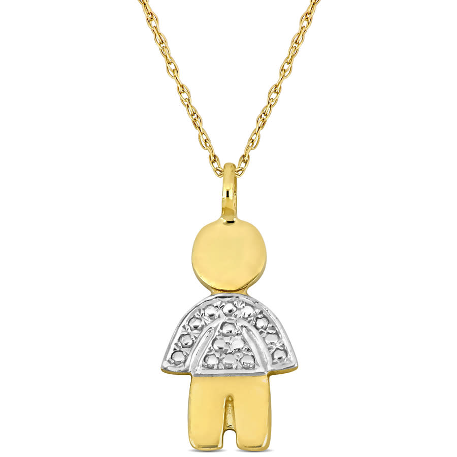 Amour Golden Boy Pendant With Chain In 14k Yellow Gold - 17 In