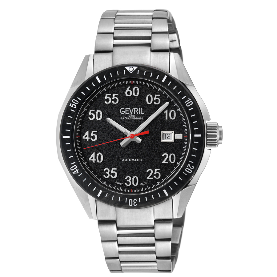 Gevril Ascari Automatic Black Dial Mens Watch 48300b In Black