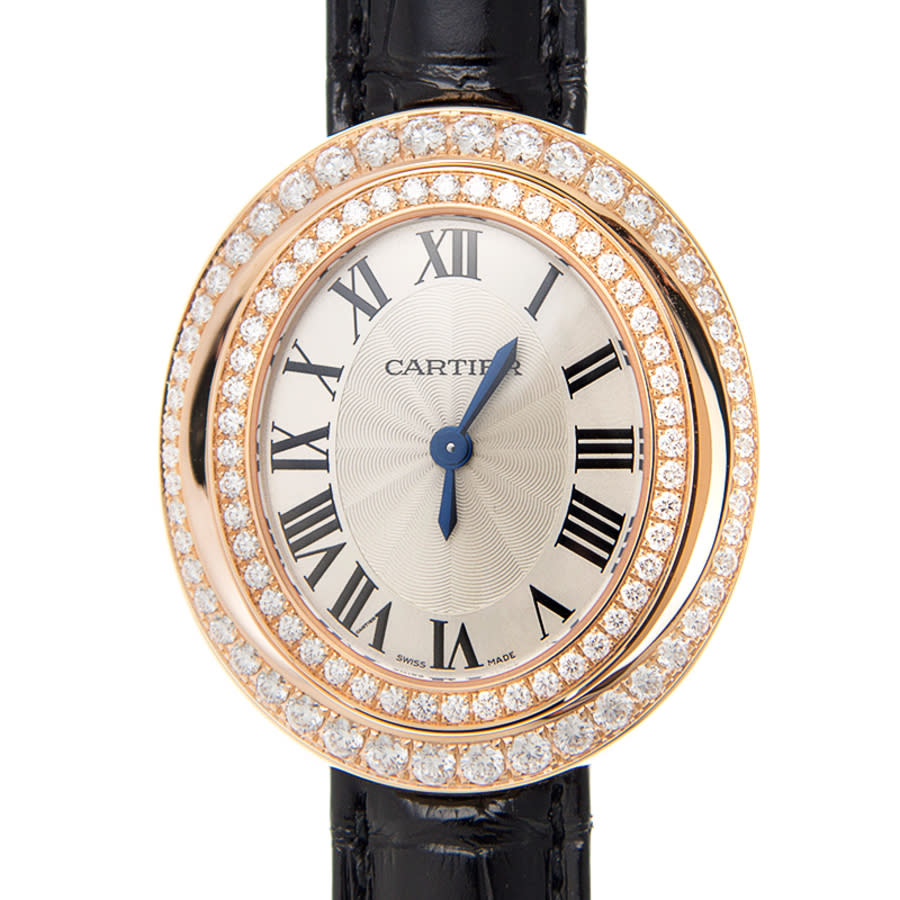 Shop Cartier Hypnose 18 Carat Rose Gold Ladies Watch Wjhy0006 In Black / Blue / Gold / Rose / Rose Gold / Silver