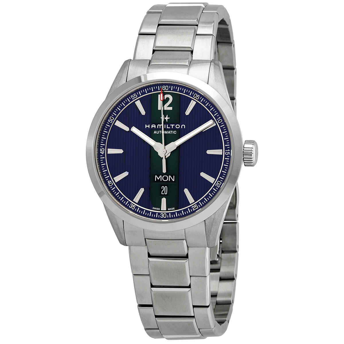 Hamilton Broadway Day Date Automatic Mens Watch H43515141 In Blue,silver Tone