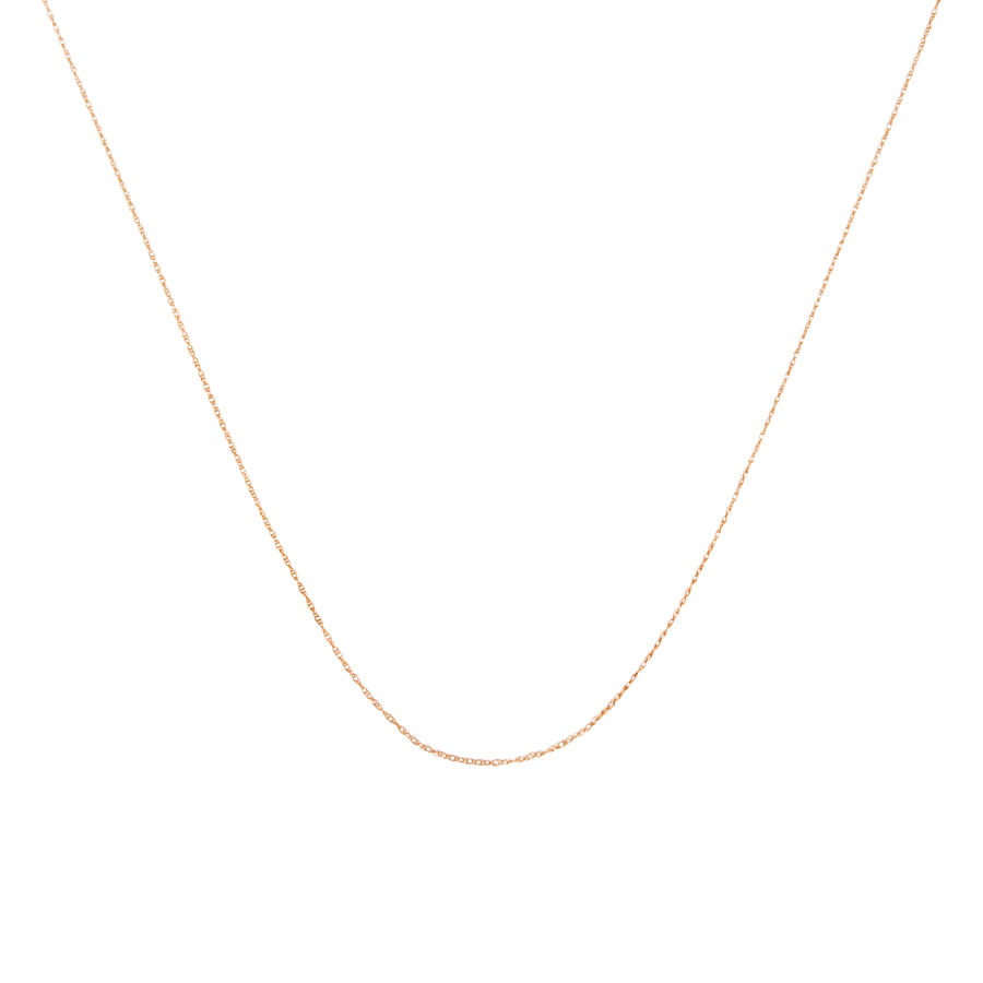 Haus Of Brilliance Solid 10k Rose Gold 0.5mm Rope Chain Necklace. Unisex Chain In Rose Gold-tone