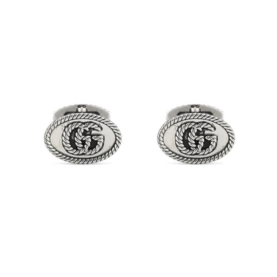 Gucci Double G Cufflinks In Silver-tone