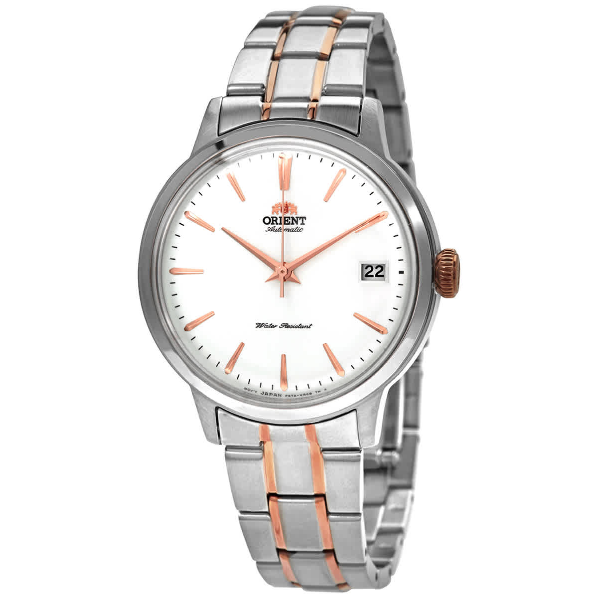 Orient Bambino Automatic White Dial Ladies Watch Ra-ac0008s10b In Gold Tone,pink,rose Gold Tone,silver Tone,two Tone,white