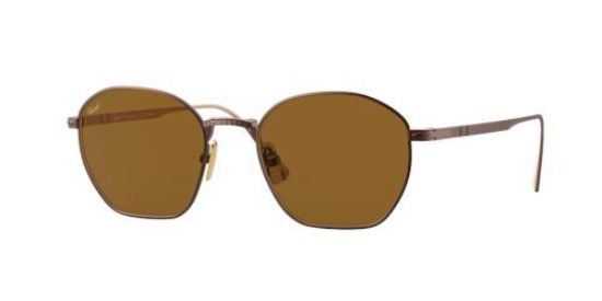 Persol Brown Irregular Titanium Unisex Sunglasses Po5004st 800333 50 In Bronze / Brown