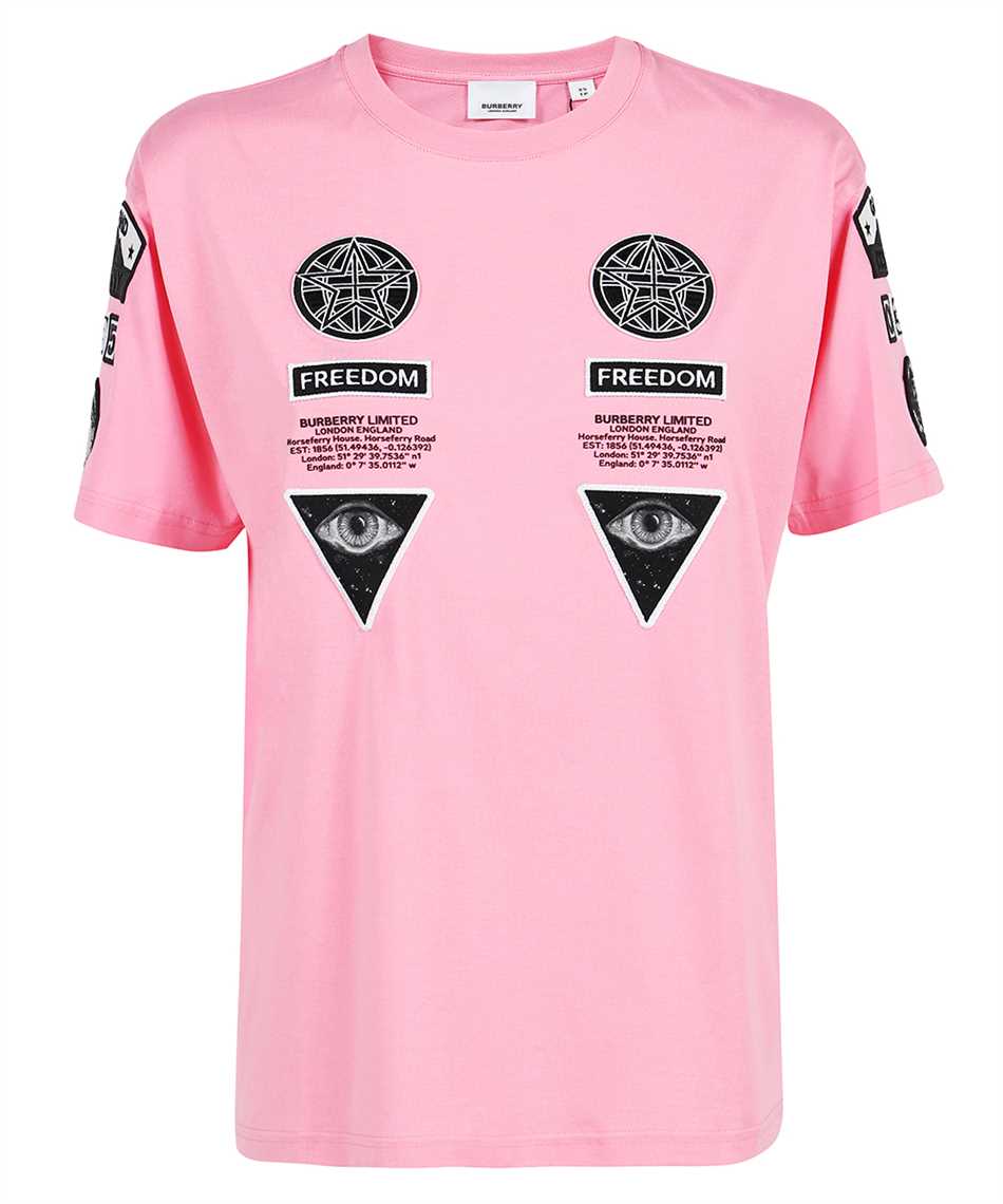 Burberry Bubblegum Pink Badge Applique Cotton T-shirt