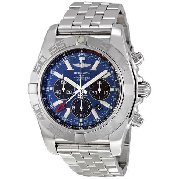 Breitling Chronomat Gmt Steel Automatic Mens Watch Ab041012-c835ss In Blue