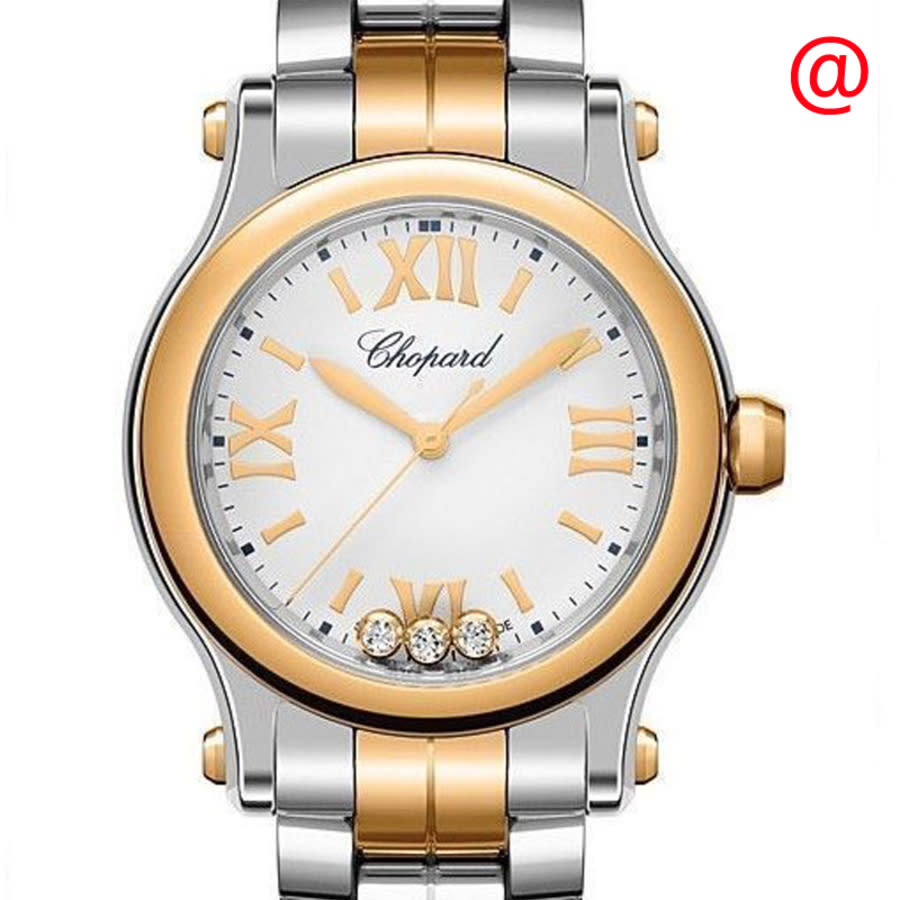 Chopard Happy Sport Quartz Silver Dial Ladies Watch 278590-6002 In Two Tone  / Gold / Gold Tone / Rose / Rose Gold / Rose Gold Tone / Silver