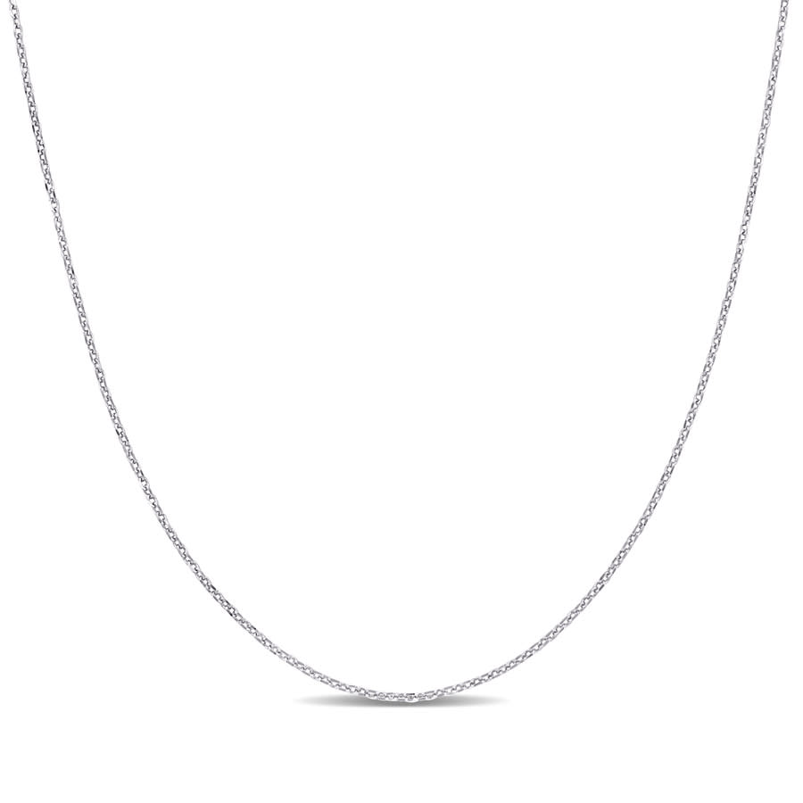 Amour 14k White Gold Diamond Cut Cable Chain Necklace 16 In White