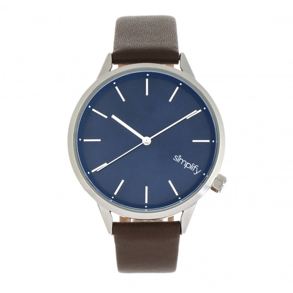 Shop Simplify The 6700 Quartz Blue Dial Unisex Watch Sim6704 In Blue / Brown / Silver