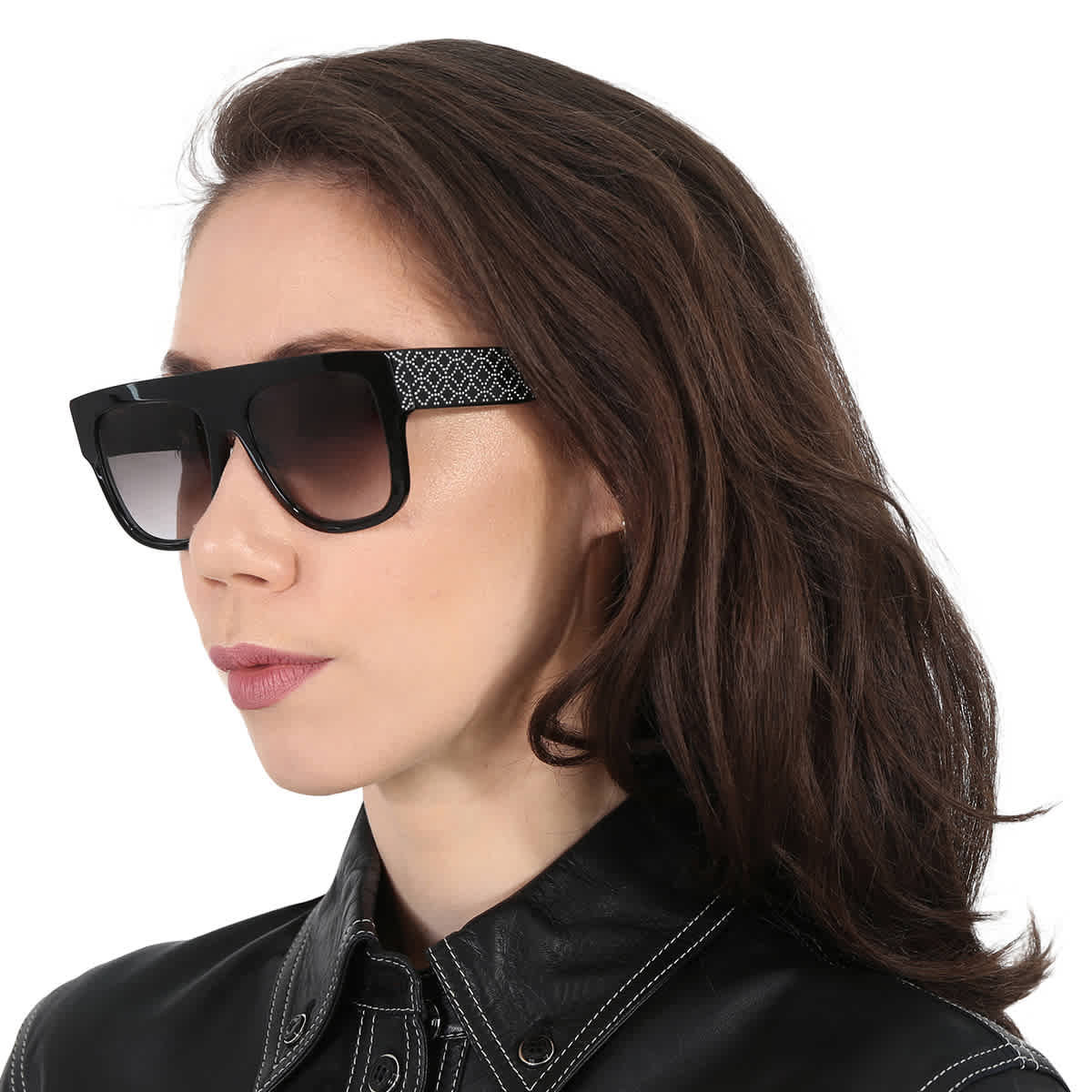Shop Alaïa Alaia Azzedine Grey Gradient Rectangular Ladies Sunglasses Aa0010s 001 54 In Black / Grey