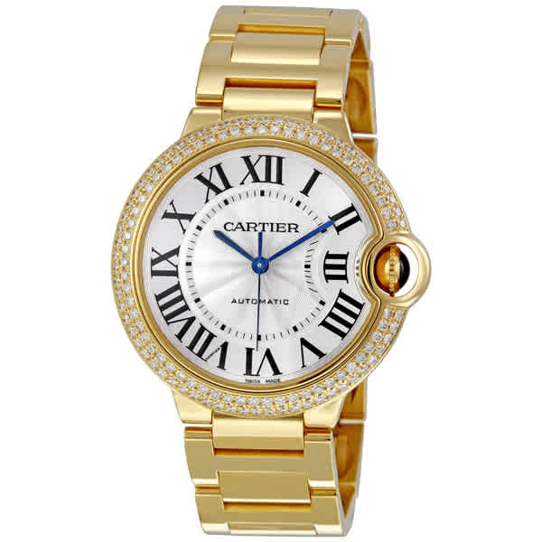 Cartier Medium 18k Yellow Gold Watch We9004z3 In Blue / Gold / Silver / Yellow