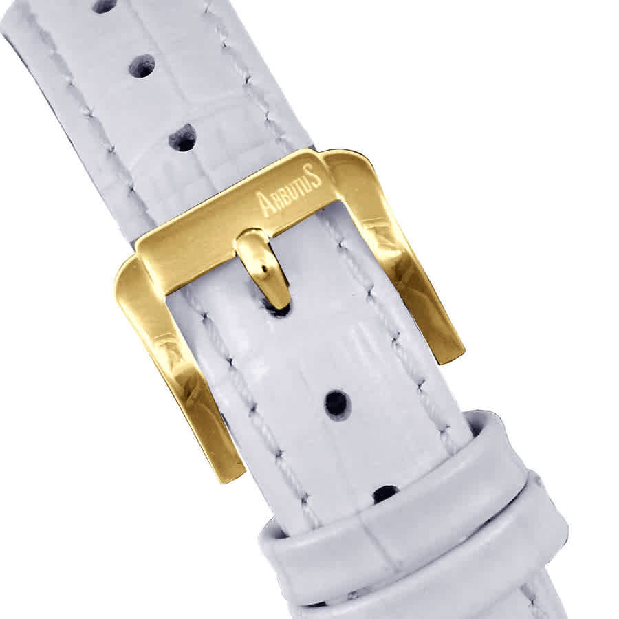 Shop Arbutus 5th Ave Automatic White Dial Ladies Watch Ar1702gww In Blue / Gold Tone / White / Yellow