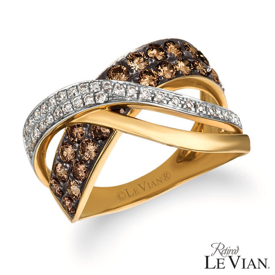 Le Vian Ladies Chocolate Diamonds Fashion Ring In 14k Honey Gold