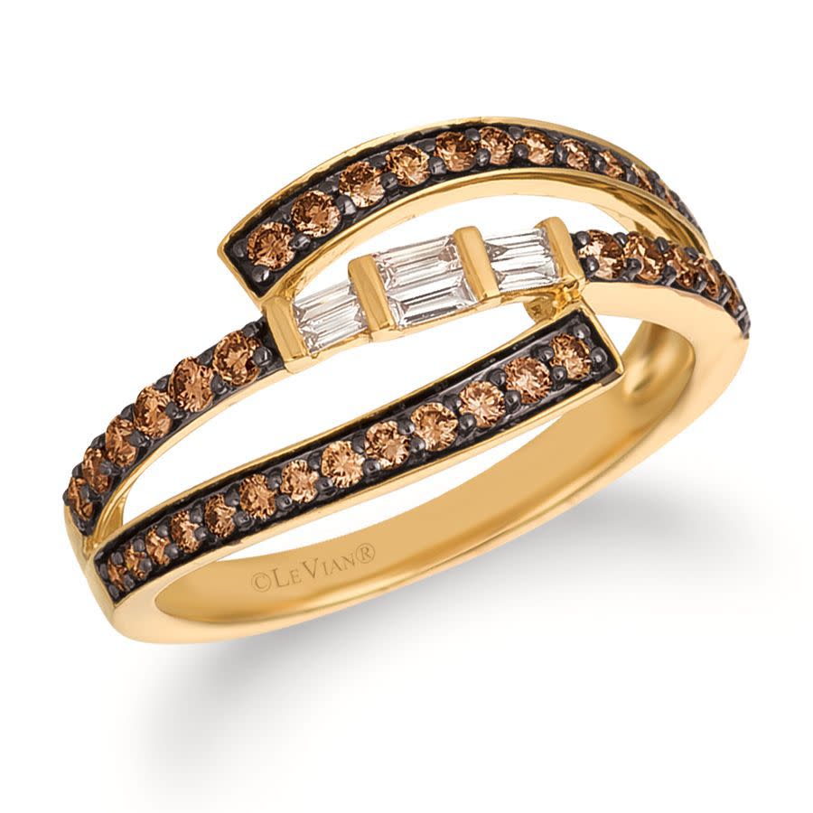 Le Vian Ladies Chocolate Diamonds Fashion Ring In 14k Honey Gold In Brown