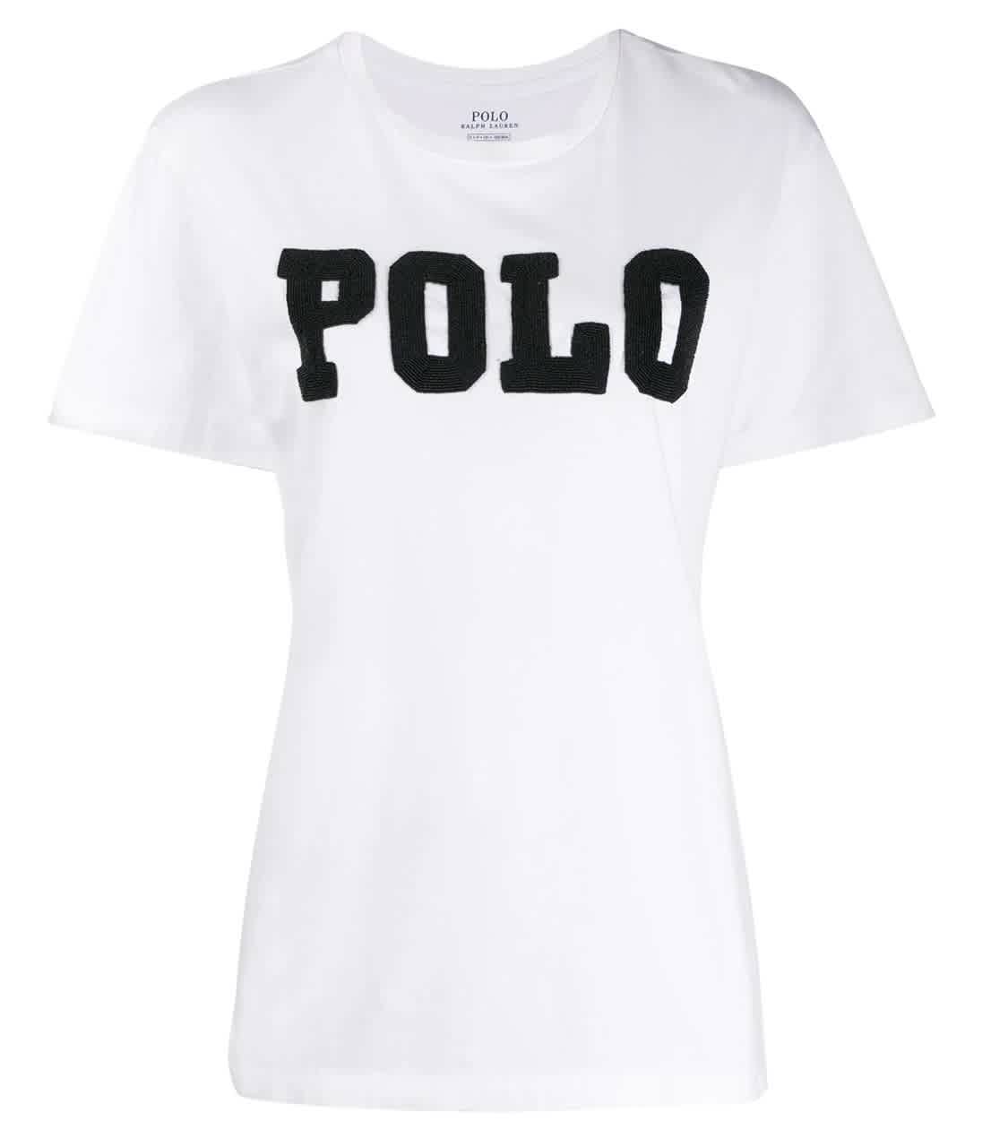 POLO RALPH LAUREN EMBELLISHED LOGO SHORT-SLEEVE COTTON T-SHIRT