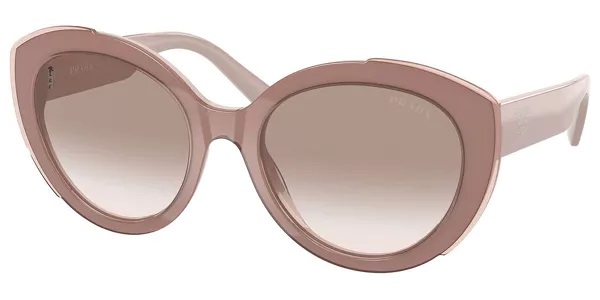 Prada Clear Gradient Brown Cat Eye Ladies Sunglasses Pr 01ys 07v1l0 54 In Brown,pink