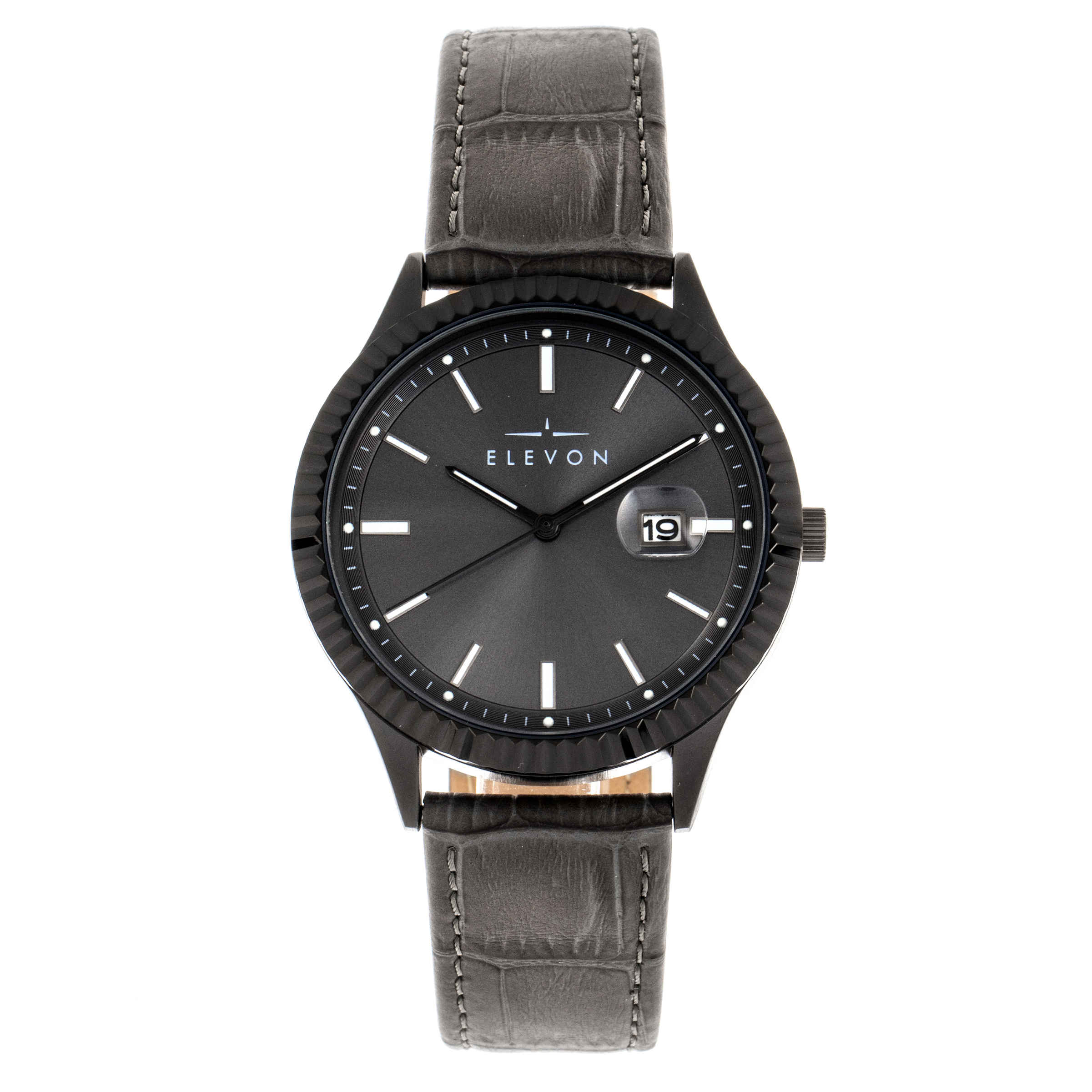 Elevon Concorde Quartz Gunmetal Dial Mens Watch Ele115-5 In Black,grey,gunmetal