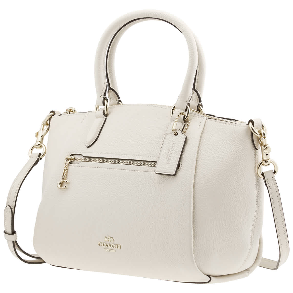 coach polished pebble leather elise satchel