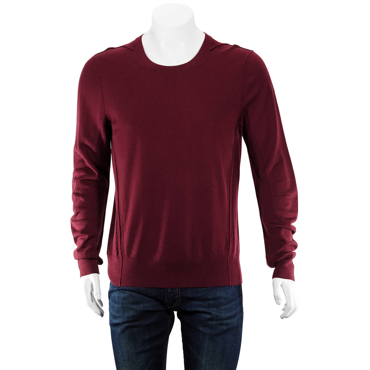 Burberry Burgundy Check Merino Sweater In Red