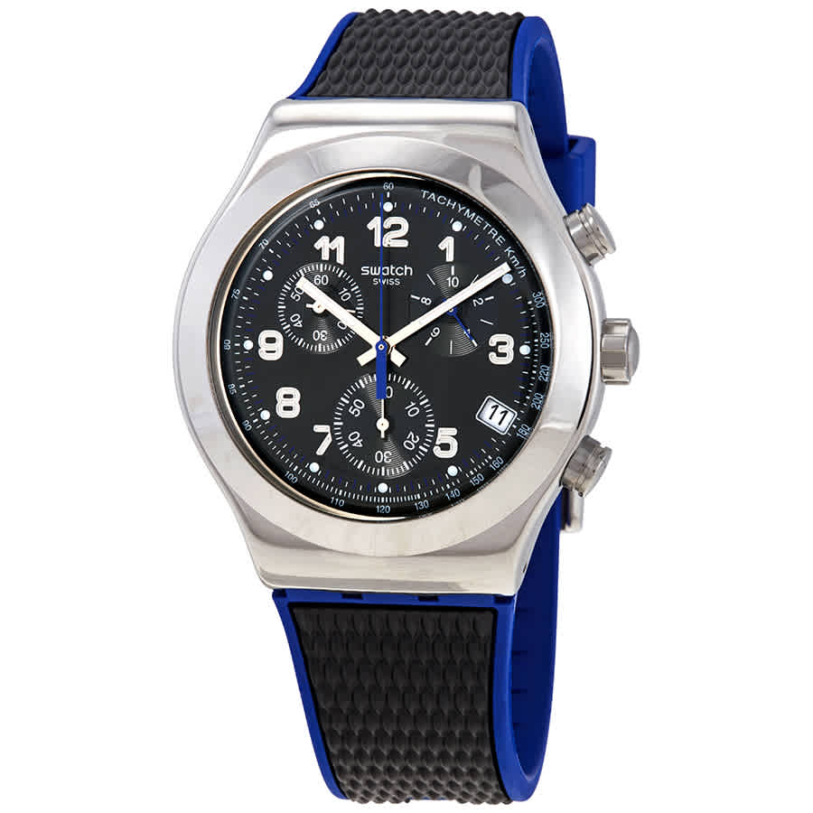 Click to view more detailed imagery on our partner's website Swatch Secret Mission Chronograph Quartz Black Dial Mens Watch Yvs451 In Black,blue,silver Tone