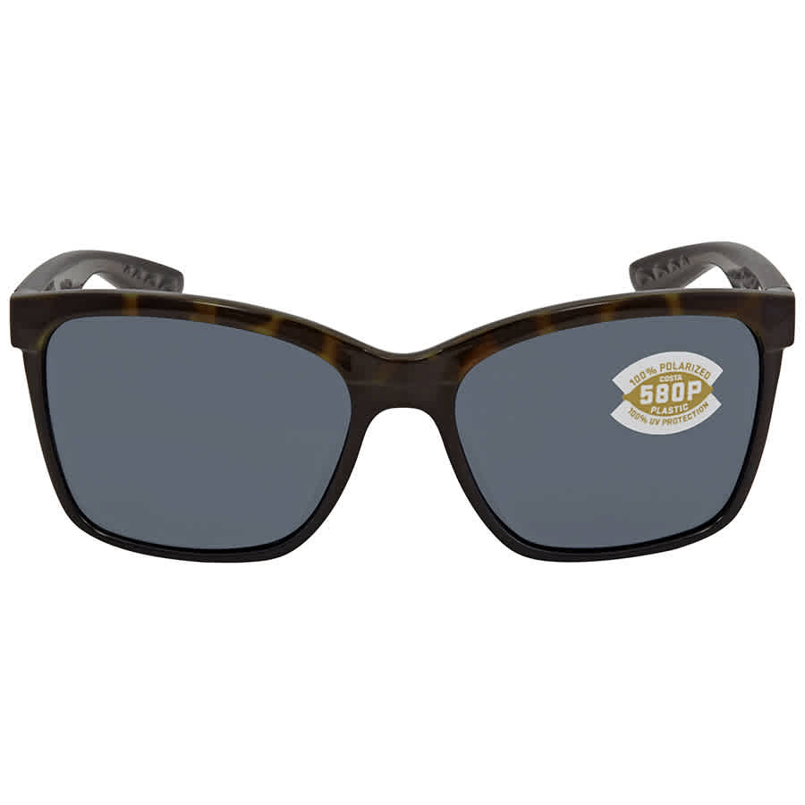 Costa Del Mar Anaa Polarized Grey 580p Square Sunglasses Ana 109 Ogp In Black,green,grey,tortoise