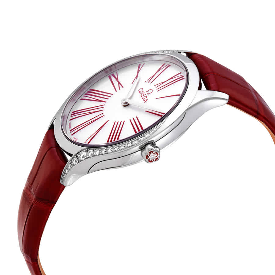 Shop Omega De Ville Diamond White Dial Ladies Watch 428.18.36.60.04.002 In Red   / White