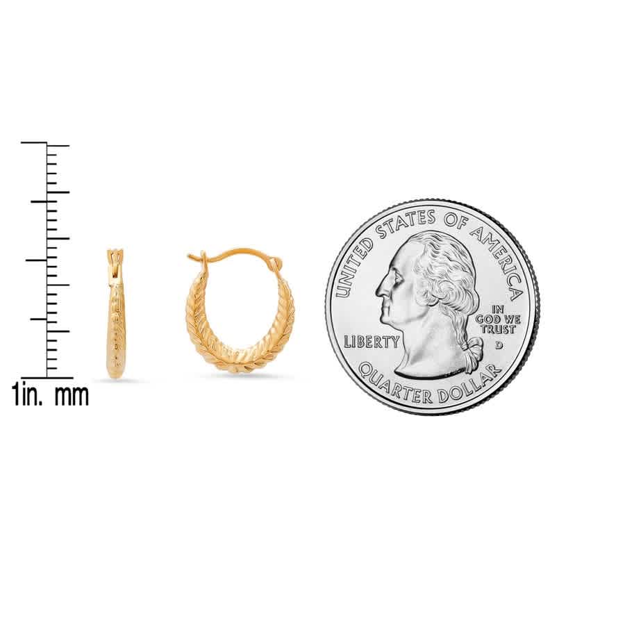Kylie Harper 10k Yellow Gold Floral U Shaped 15mm Huggy Hoop Earrings In Gold-tone