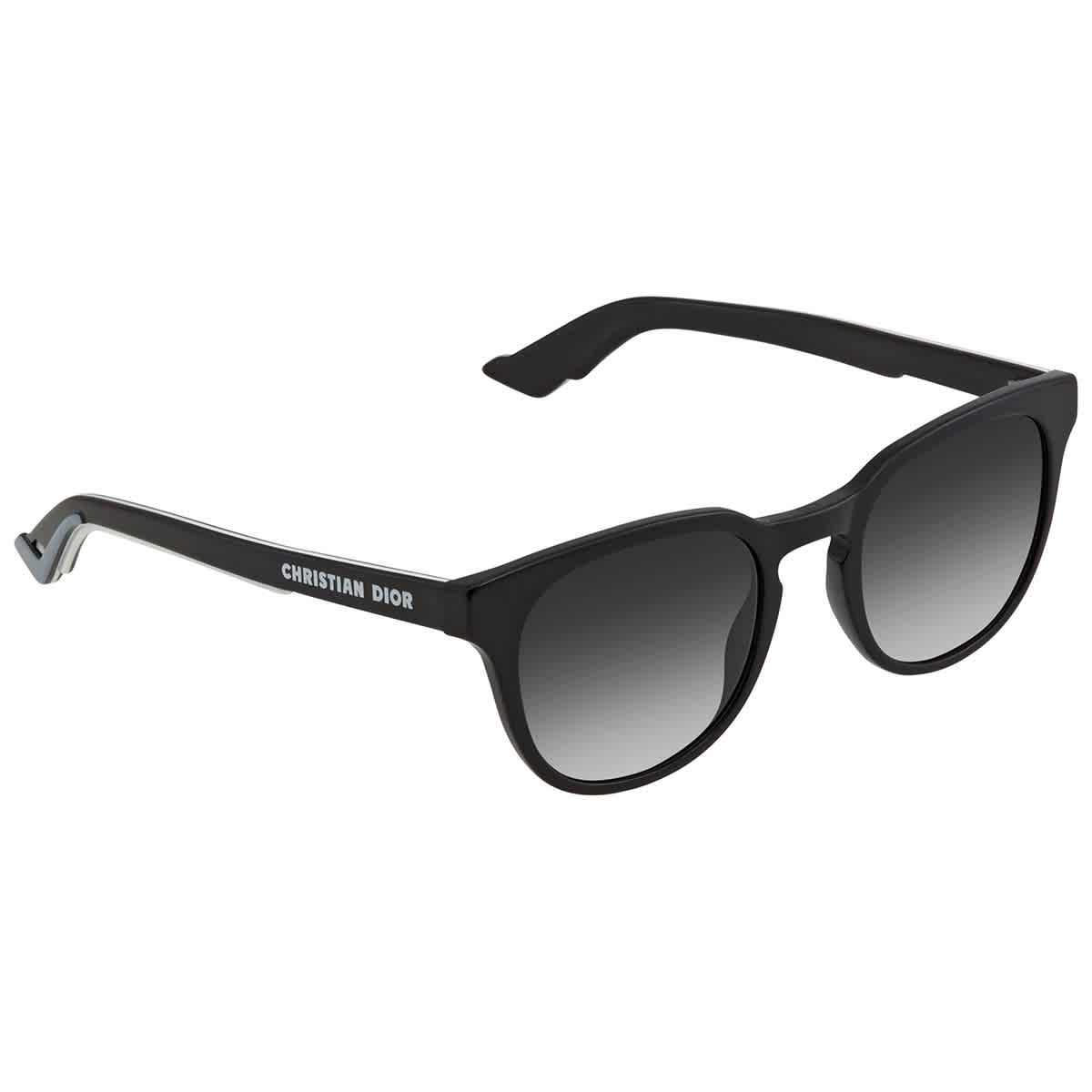 Dior Dark Grey Gradient Round 51 Mm Sunglasses B24.2 807/9o 51 In Black,grey