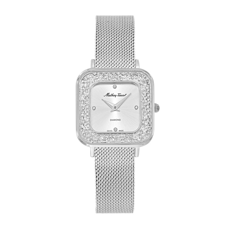 Mathey-tissot Gemina Quartz Diamond Silver Dial Ladies Watch D984sai In Gold Tone / Rose / Rose Gold Tone / Silver