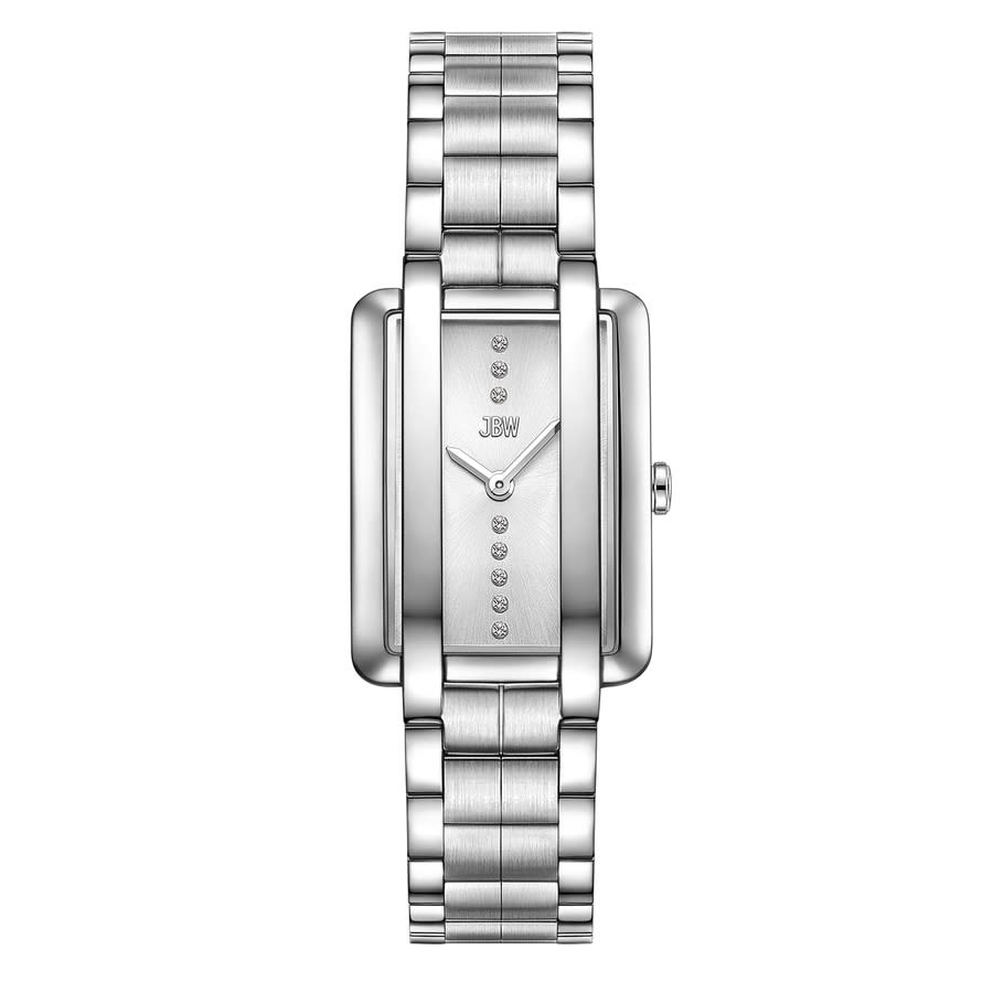 Jbw Mink Petite Lab Created Diamond Bracelet Watch, 23mm X 8mm In Silver