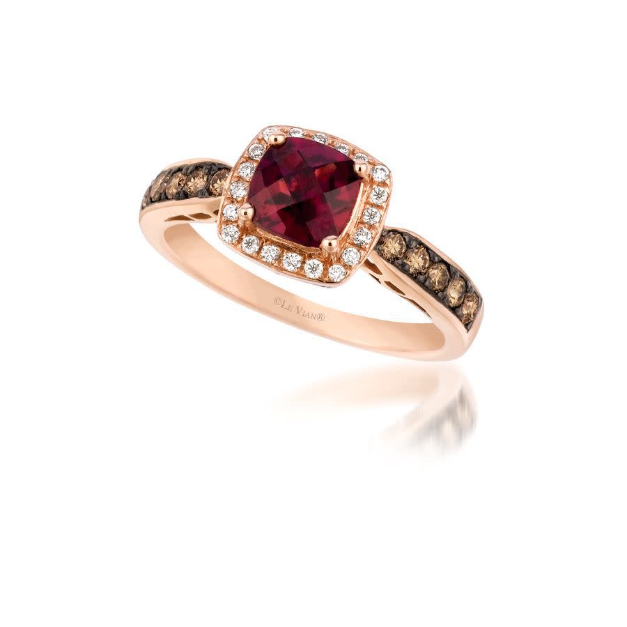 Le Vian Ladies Semi Precious Fashion Ring In 14k Strawberry Gold In Red