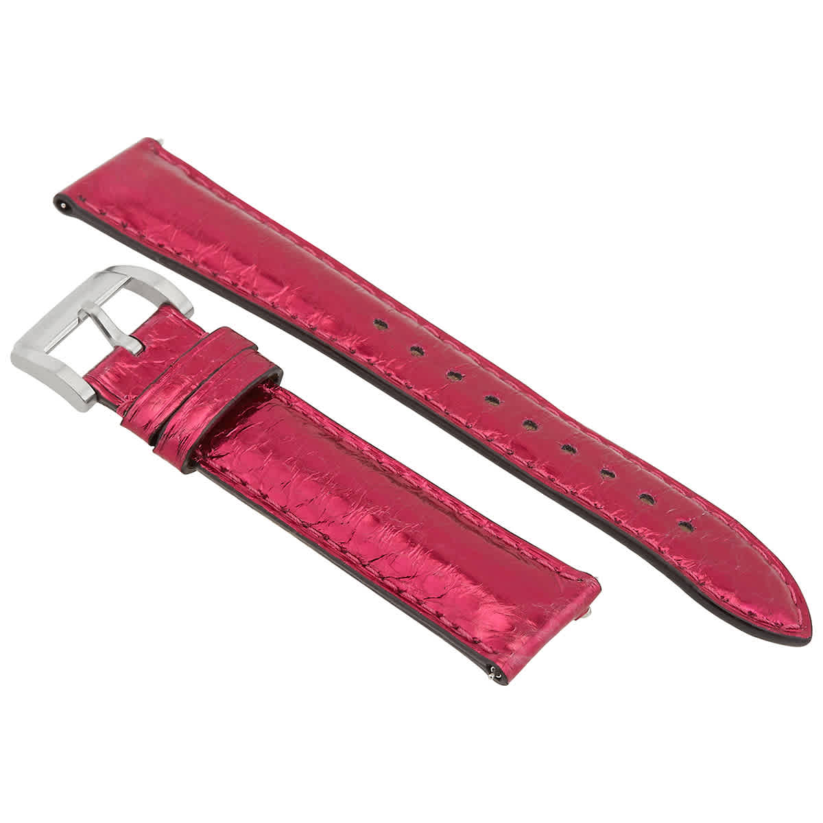 Burberry Ladies 18 Mm Metallic Pink Leather Watch Band 3897537