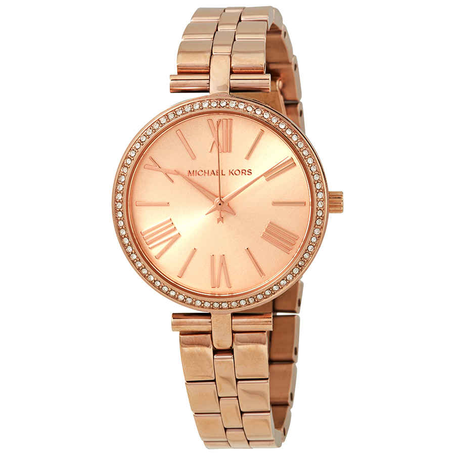 Michael Kors Maci Crystal Rose Dial Ladies Watch Mk3904 In Gold Tone / Rose / Rose Gold Tone