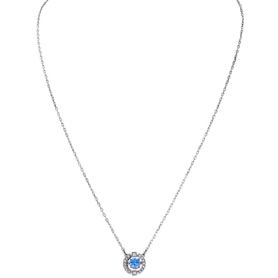 Swarovski Sparkling Dance Necklace In Blue / Rhodium / White