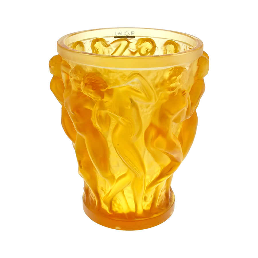 LALIQUE BACCHANTES AMBER VASE