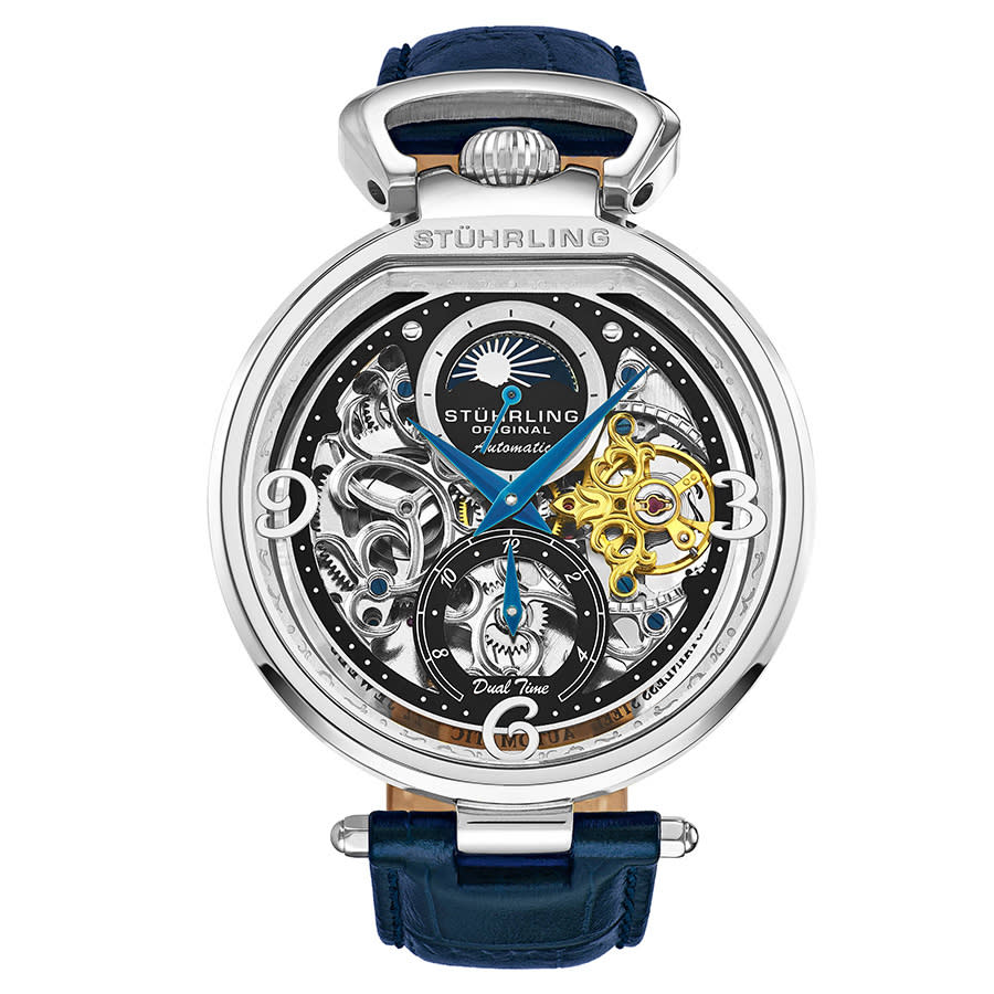 Stuhrling Original Legacy Automatic Black Dial Mens Watch M13516 In Black / Blue / Skeleton