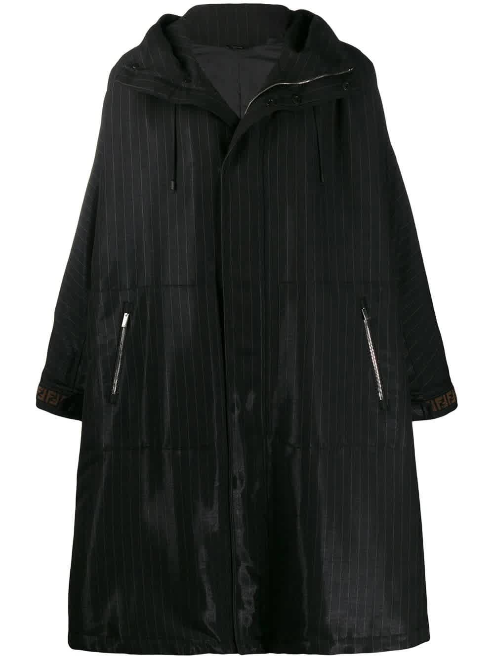 Fendi Mens Black Oversized Ff Parka