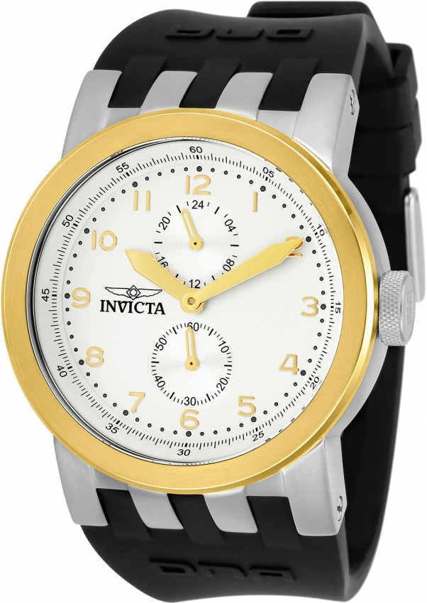 Invicta Dna Quartz Antique Silver Dial Mens Watch 31783 In Black / Gold Tone / Silver / Yellow