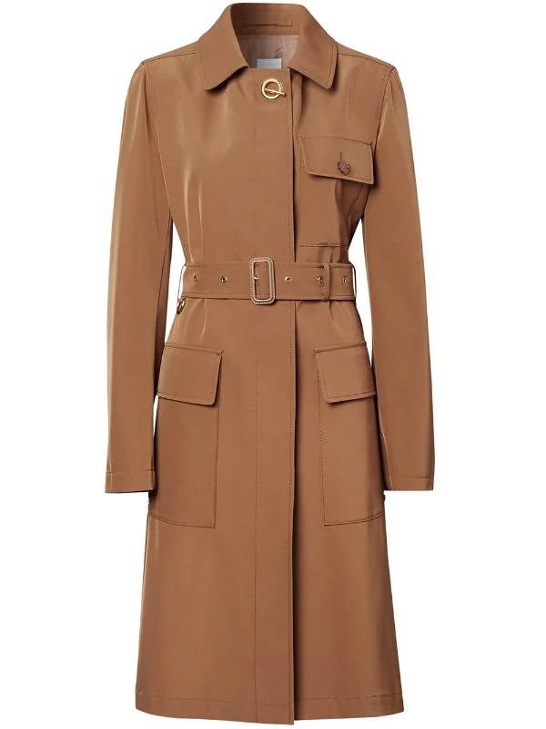 Burberry Ladies Technical Twill Coat, Brand Size 4 (US Size 2) Brown