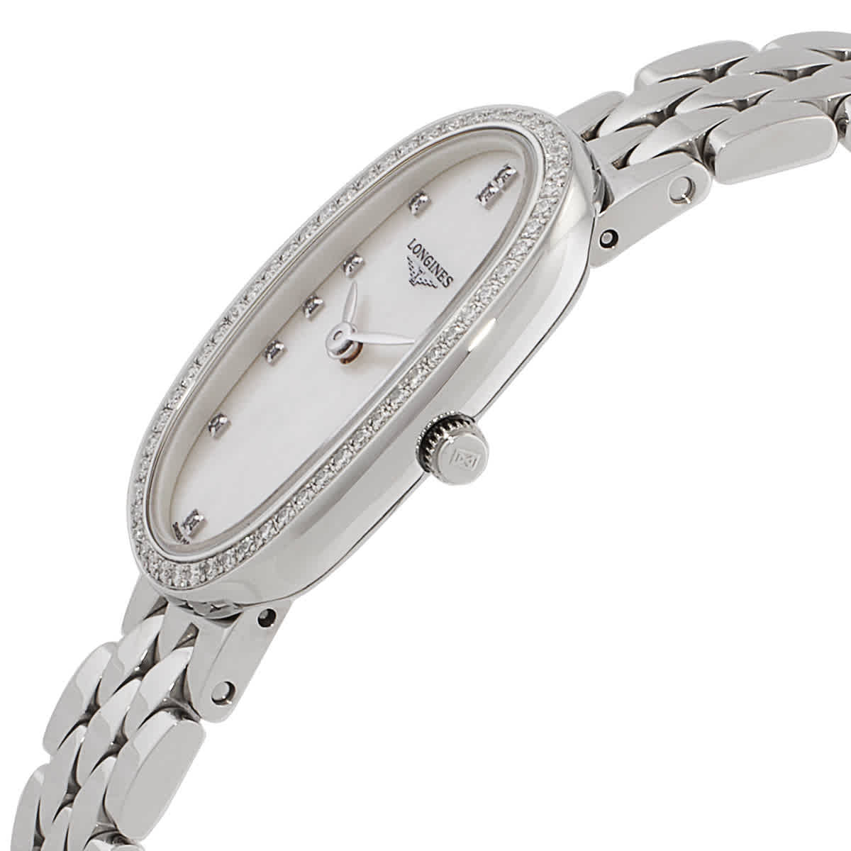 Shop Longines Symphonette Diamond Ladies Watch L2.305.0.87.6 In Mother Of Pearl / White
