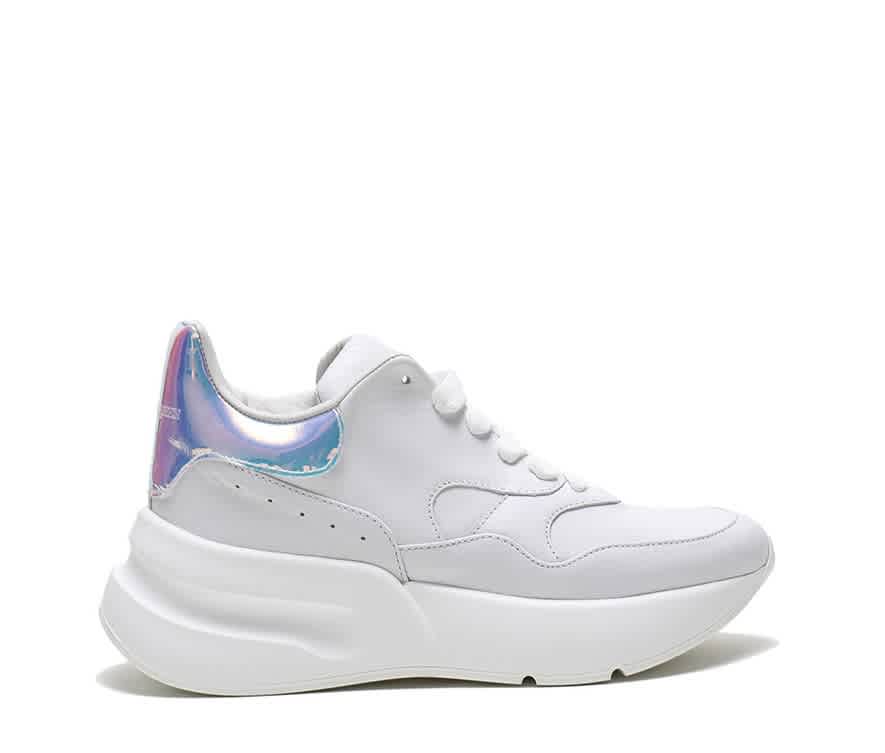 Alexander Mcqueen Oversized Runner Leather Sneakers In White