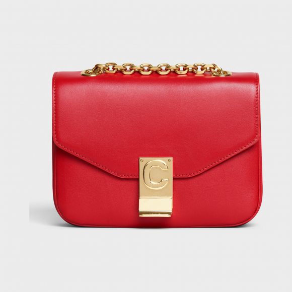 small red shoulder bag