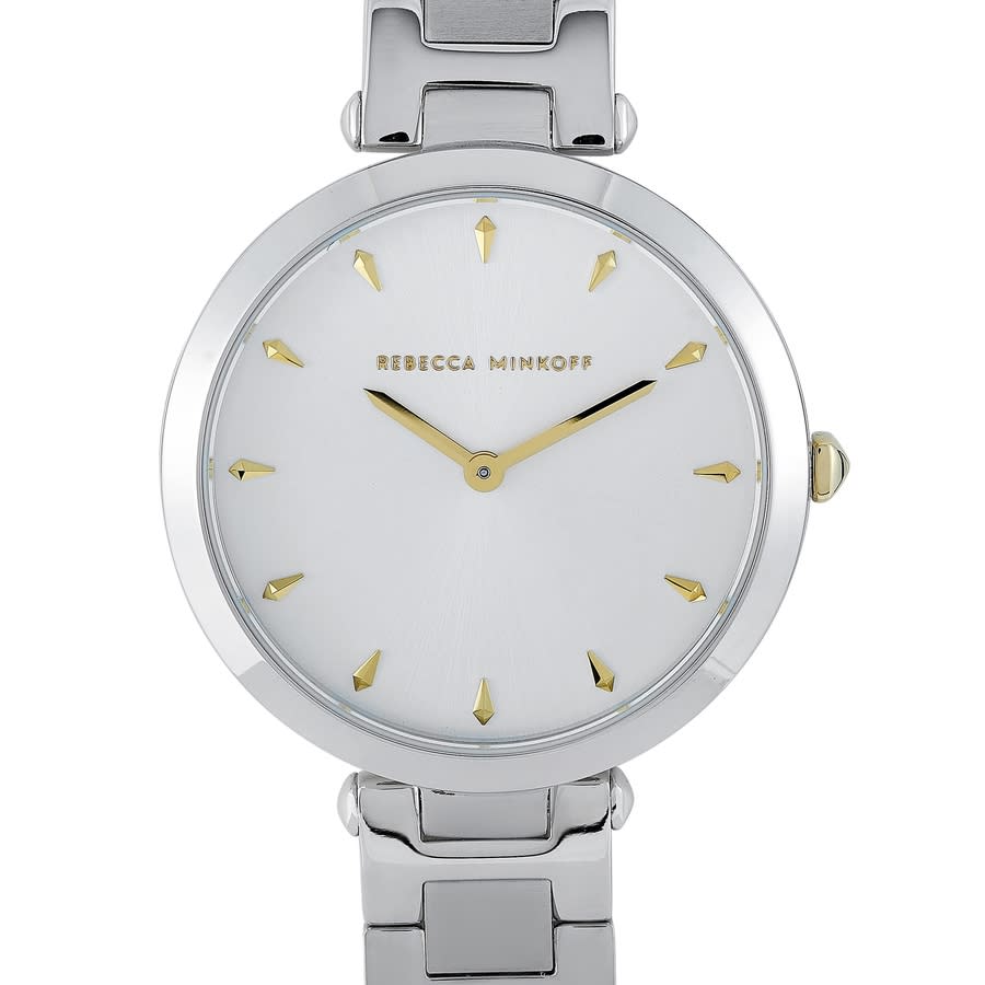 Shop Rebecca Minkoff Nina Quartz White Dial Ladies Watch 2200276 In Gold Tone / White